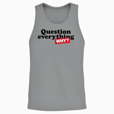 Question Everything Retro Unisex Tank Top - Sport Grey