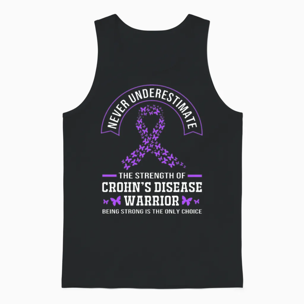 Ibd Awareness Crohns Disease Warrior Unisex Tank Top in Black