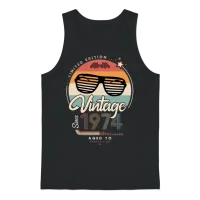 Vintage Since 1974 Unisex Tank Top - Black – 1