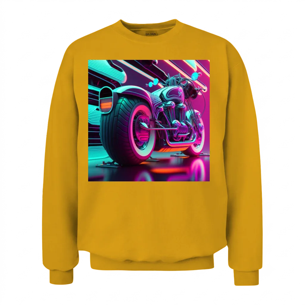 Ride the Retro Wave Unisex Sweatshirt - Gold