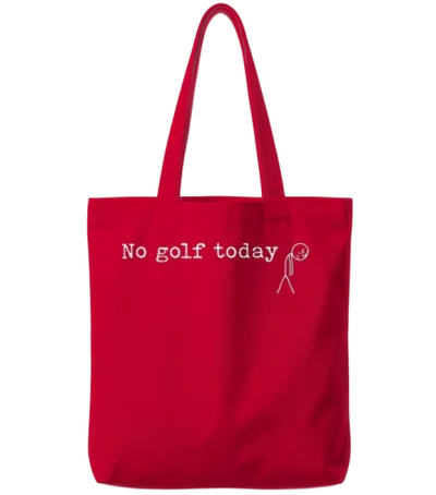 No Golf Today Funny Sad Stick Man Golfing Joke Tote Bags - Red