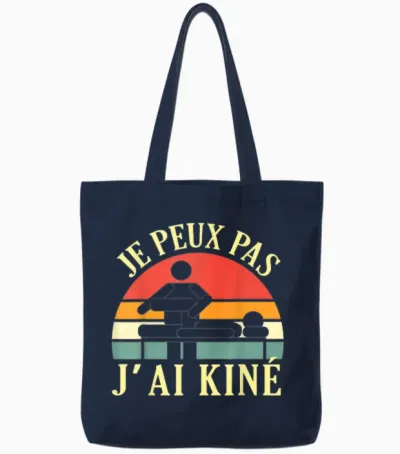 Je Peux Pas J'ai Kiné Massage Physiotherapist Humour Tote Bags - Navy