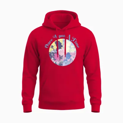 Disney - Princess Once Upon a Time Silhouette T-Shirt, Black, S Unisex Hoodie - Red