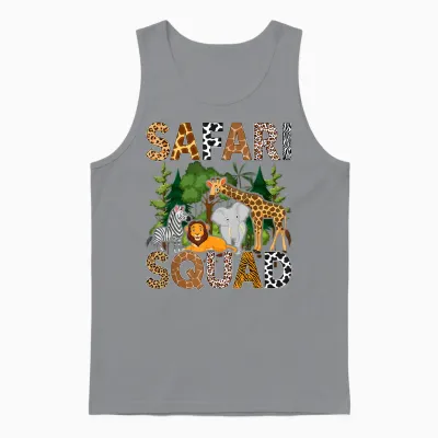 Safari Art for Men Women Zoologist African Print Zoo Safari Unisex Tank Top - Sport Grey