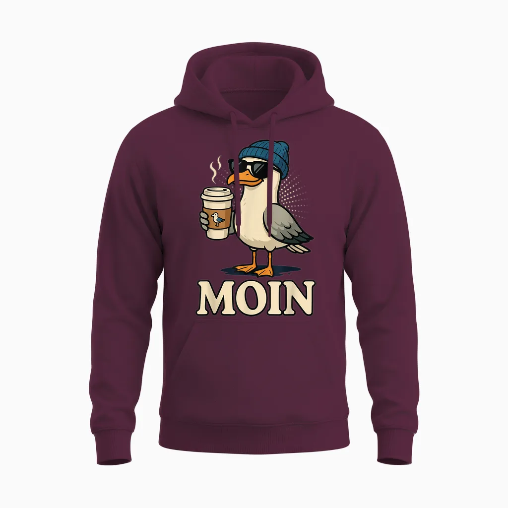 Moin Plattdeutsch Norddeutschland Ostfriesland Ostsee Moin Unisex Hoodie in Maroon