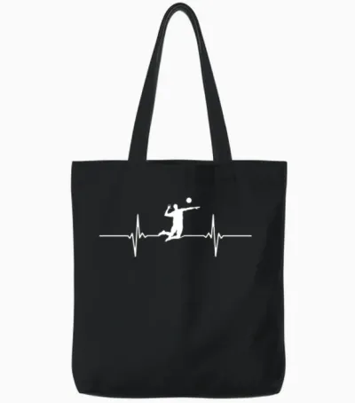 Volleyball Funny Tote Bags - Black