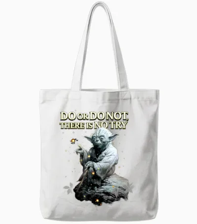 Star Wars Classic Do or Do Not There Is No Try Yoda Portrait Tote Bags - White