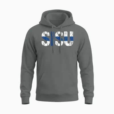 Sisu Finnish Flag Finland Suomi Unisex Hoodie - Graphite Heather