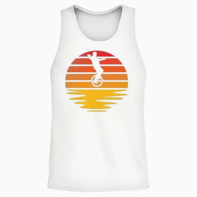 Unicycle Retro Unisex Tank Top - White