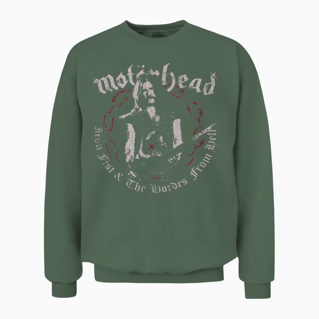 Motörhead Iron Fist Lemmy Lordes Unisex Sweatshirt in Military Green