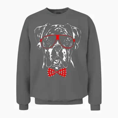 Funny German Boxer Dog Smart Dog Clever Dog Unisex Sweatshirt - Graphite Heather