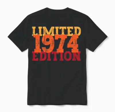 1974 Vintage 50th Birthday Unisex T-Shirt - Black