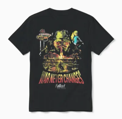 Fallout Video Game New Vegas War Never Changes Collage Unisex T-Shirt - Black