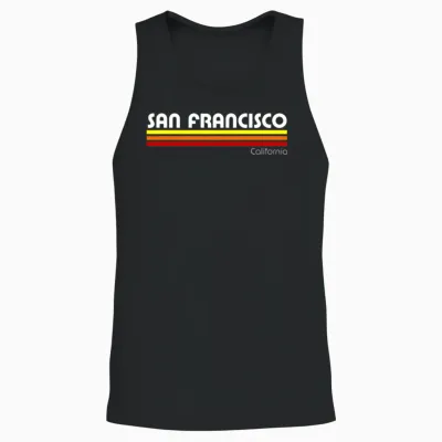 San Francisco California Retro Unisex Tank Top - Black