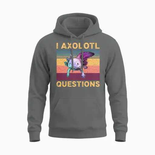 Axolotl Question Funny Unisex Hoodie in Graphite Heather