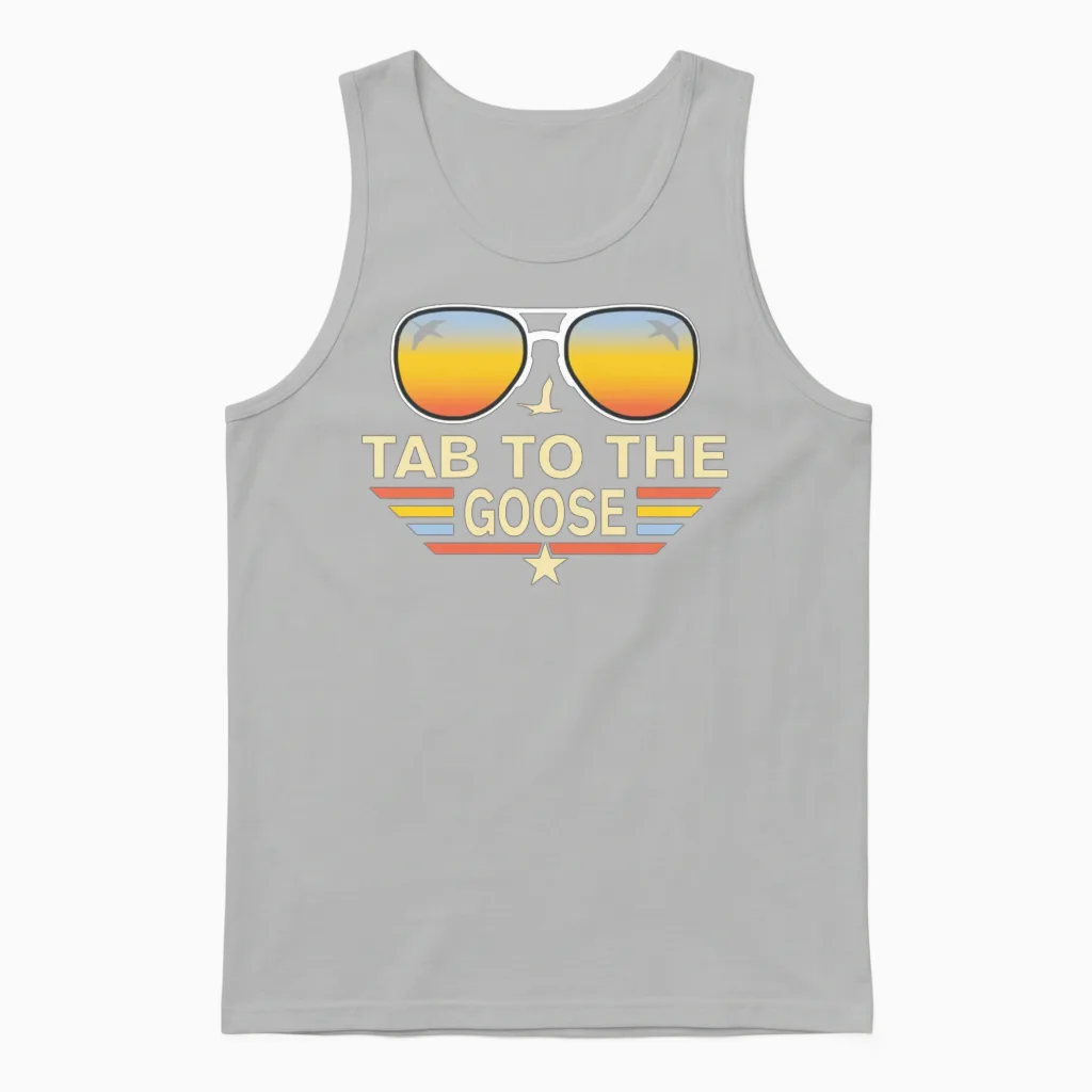 Tab to the Goose Funny Unisex Tank Top in Ash