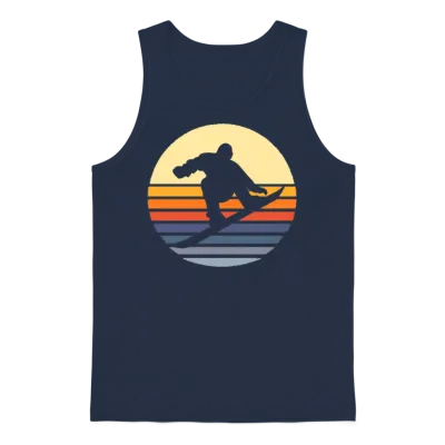 Retro Snowboard Unisex Tank Top - Navy