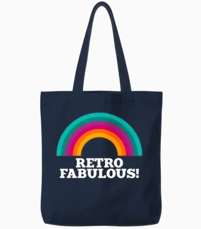 Retro Tote Bags - Navy