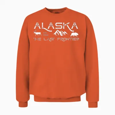 Rustic Alaska the Last Frontier Alaskan Outdoors Unisex Sweatshirt - Orange
