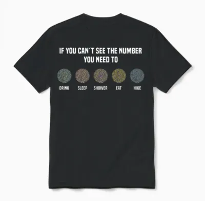 Ishihara Numbers - Hike Unisex T-Shirt - Black