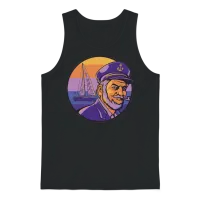 Retro Ship Old Captain Sailing Boat Sea Retro Ship Unisex Tank Top - Black – 1