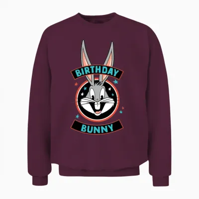Looney Tunes Bugs Bunny Birthday Bunny Unisex Sweatshirt - Maroon