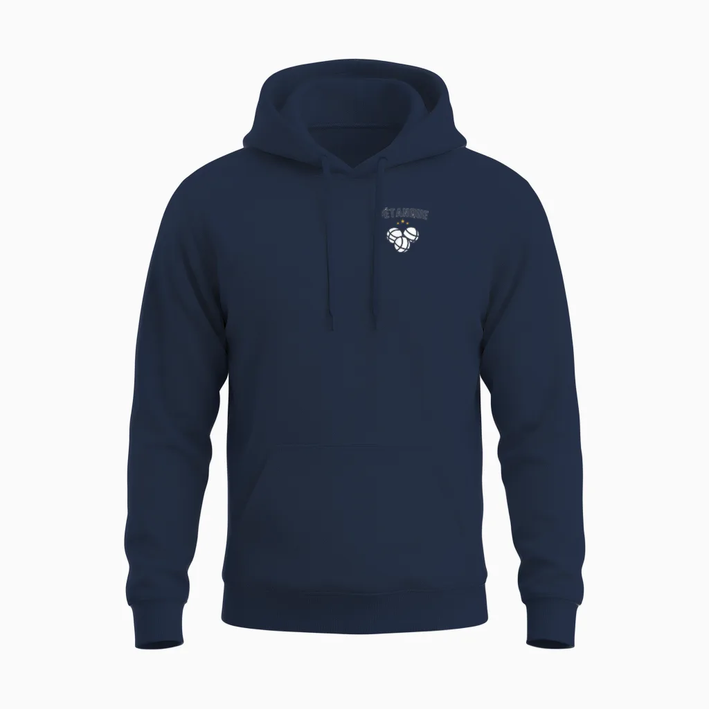 Christmas Gift Idea Bouliste Ball Player Petanque Pocket Unisex Hoodie in Navy