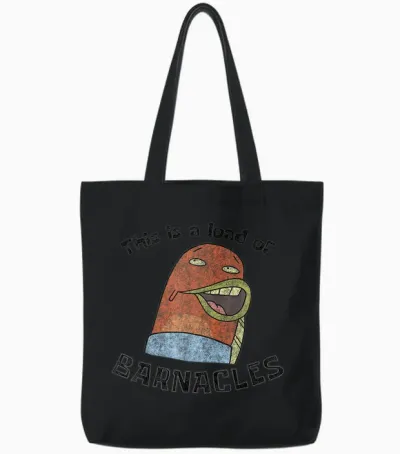 Spongebob Squarepants This Is a Load of Barnacles Tote Bags - Black