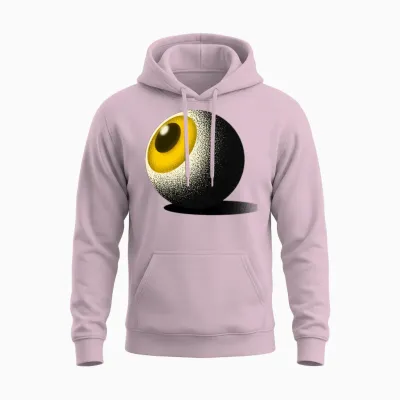 Eyeball - Retro Vintage Distressed Unisex Hoodie - Light Pink