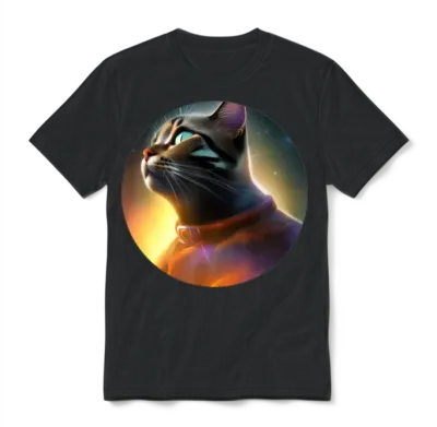 Funny Catstronaut Unisex T-Shirt - Black
