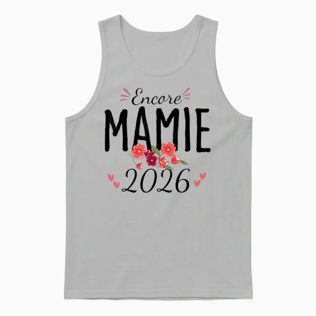 Encore Granny 2026 Announcement Pregnancy Grandmother Unisex Tank Top in Ash
