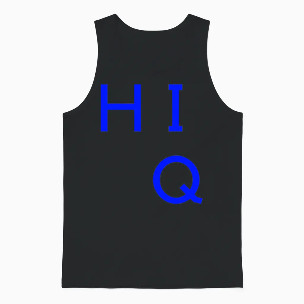 Hi Iq High Iq High Intelligence Quotient Pun Unisex Tank Top in Black