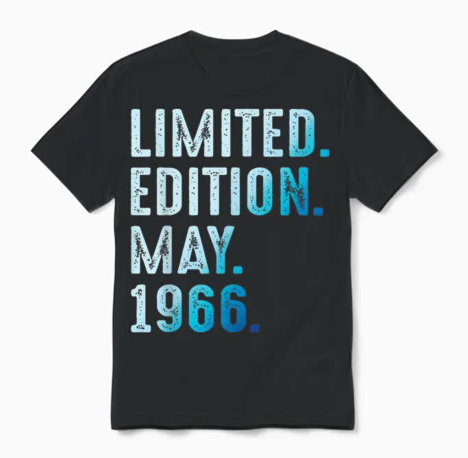 Mai 1966 Année 1966 Rétro 1966 Vintage édition Limitée Unisex T-Shirt in Black