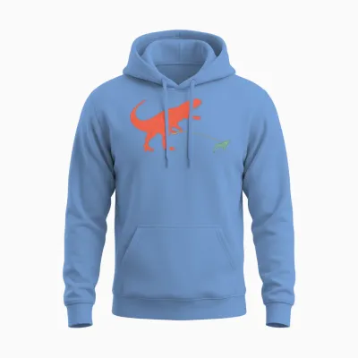 Cute Rottweiler Dinosaur Funny Wiener Dog Gift Unisex Hoodie - Carolina Blue