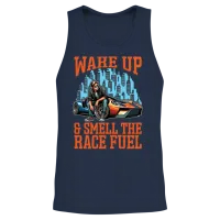 Car Racing Wake Up & Smell Race Track Car Lover Unisex Tank Top - Navy – 2
