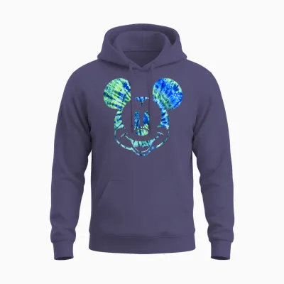 Disney Mickey Mouse Green Tie Dye T-Shirt Small Unisex Hoodie - Heather Sport Dark Navy