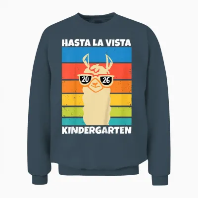 Kinder Kita Abgänger 2026 Hasta La Vista Kindergarten 2026 Kita Ade Unisex Sweatshirt - Dark Heather