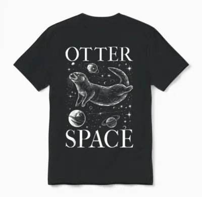 Otter Lover I'm from Otter Space Lustiges Sea Otter Wortspiel Unisex T-Shirt - Black