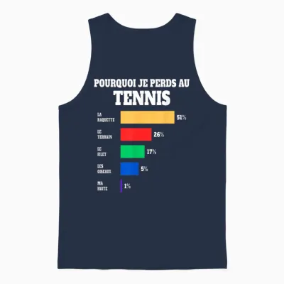 Tennis Jersey Loser Humor Tennis Player T-Shirt, Black, S Unisex Tank Top - Navy