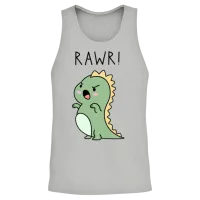Dino Rawr Unisex Tank Top - Ash – 2