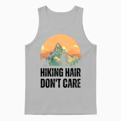 Hiking Hair, Don't Care Unisex Tank Top - Ash