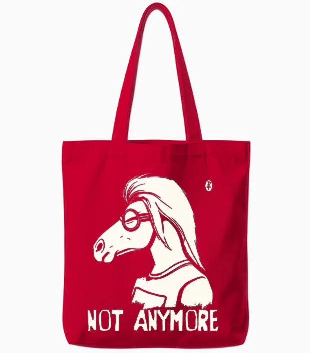 Not Anymore Horse - Lovers Tote Bags in Red