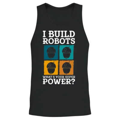 Robot Retro Unisex Tank Top - Black