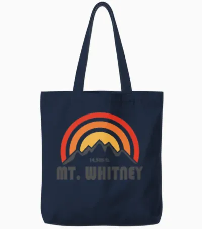 Mt. Whitney California Tote Bags - Navy