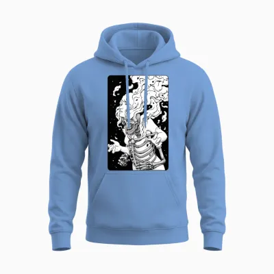 Psyche Skull Unisex Hoodie - Carolina Blue
