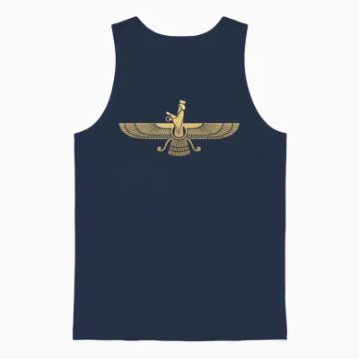 Faravahar Symbol Persische Sumerische Geflügelte Kugelfigur Ikone Unisex Tank Top - Navy