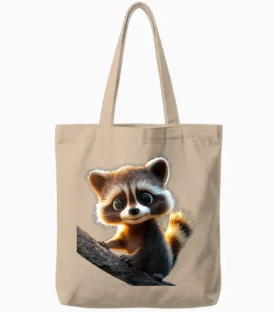 Raccoon Raccoon T-Shirt with German Text "ich Liebe Kleine Süßße Raccoon, Black Tote Bags - Natural
