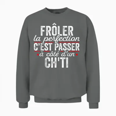 Le Ch'ti Parfait Cadeau Humour Nord-Pas-De-Calais T-Shirt, Black, S Unisex Sweatshirt - Graphite Heather