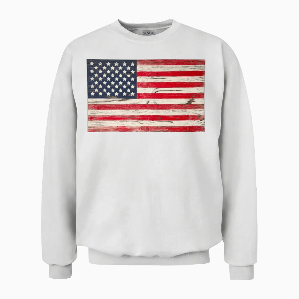 Vintage American Us Unisex Sweatshirt in White