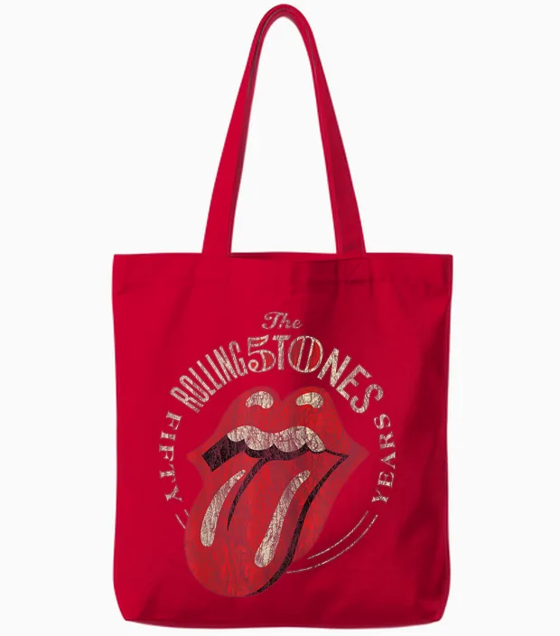 The Rolling Stones 50th Anniversary Logo Tote Bags in Red